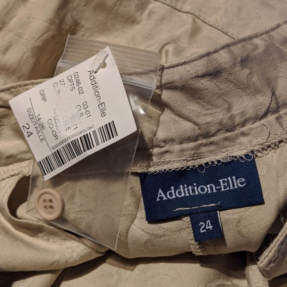 Plus Sz 24 Cotton Wide Leg Cropped Pant Jacquard Print - Picture 2 of 6